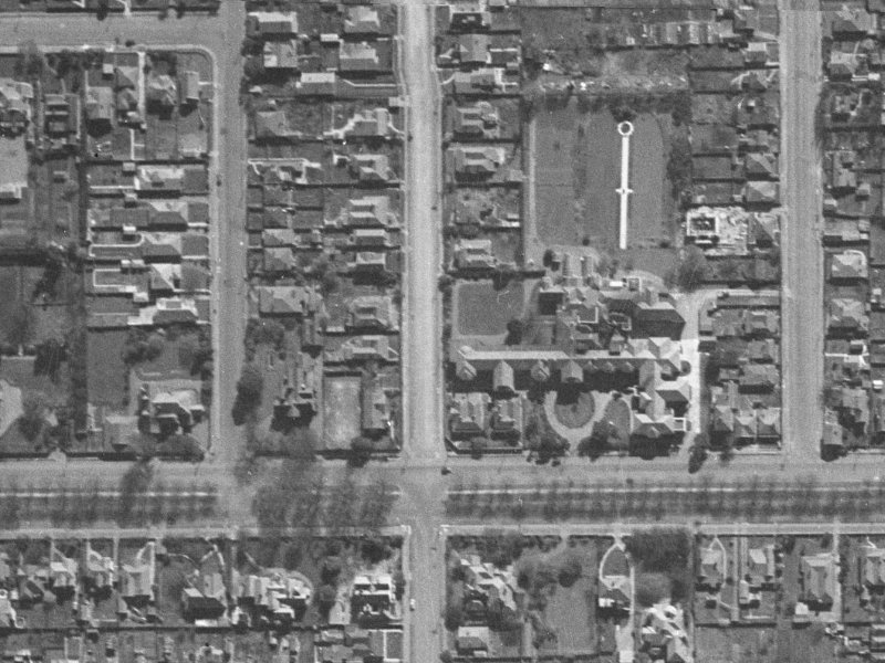 129 Bealey Avenue from the air, 1940-1944