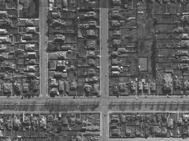 419 Madras Street from the air, 1940-1944
