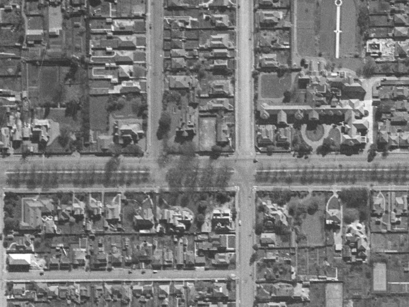 111 Bealey Avenue from the air, 1940-1944