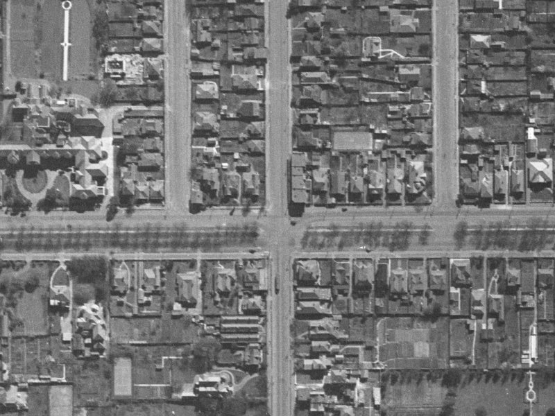 929 Colombo Street from the air, 1940-1944