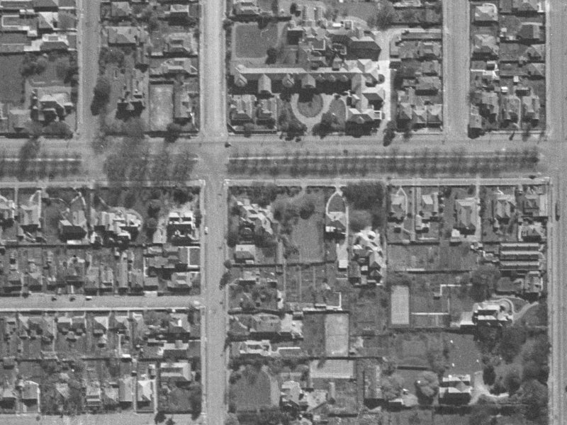 102 Bealey Avenue from the air, 1940-1944