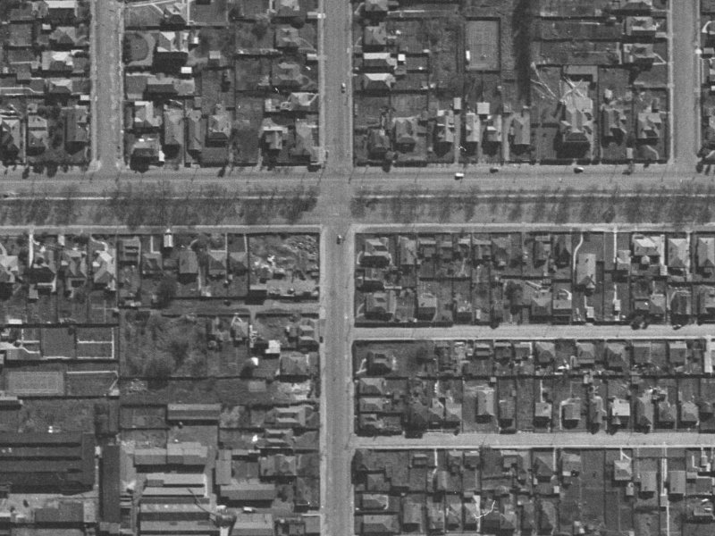412 Madras Street from the air, 1940-1944