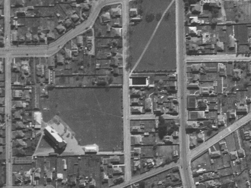 Pavitt Street from the air, 1940-1944