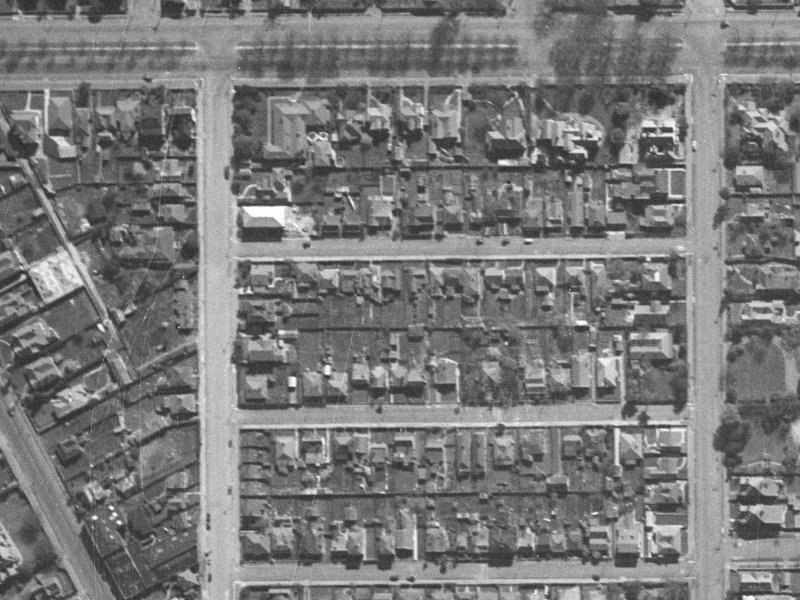 16 Peacock Street from the air, 1940-1944