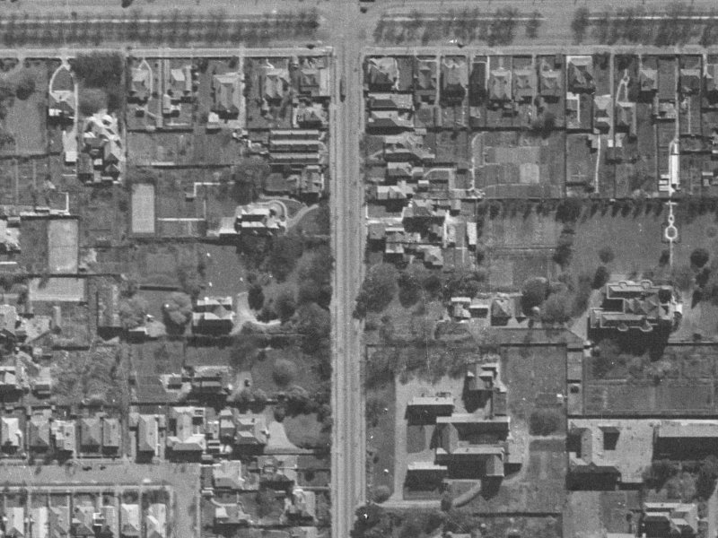 887 Colombo Street from the air, 1940-1944