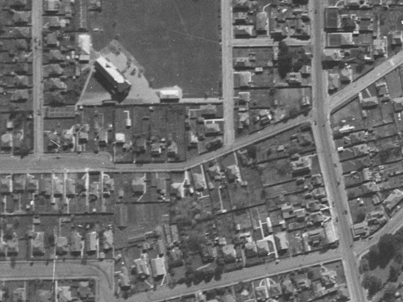 65-71 Alexandra Street from the air, 1940-1944