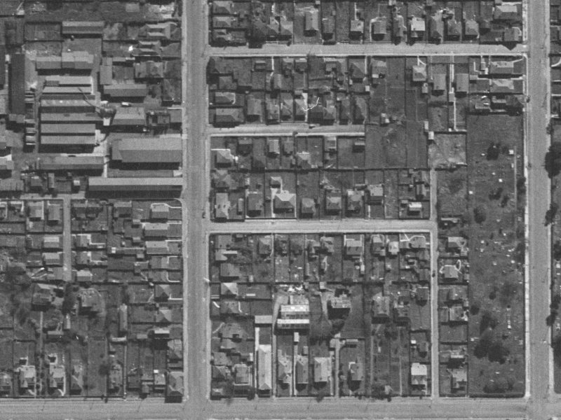 52A Ely Street from the air, 1940-1944