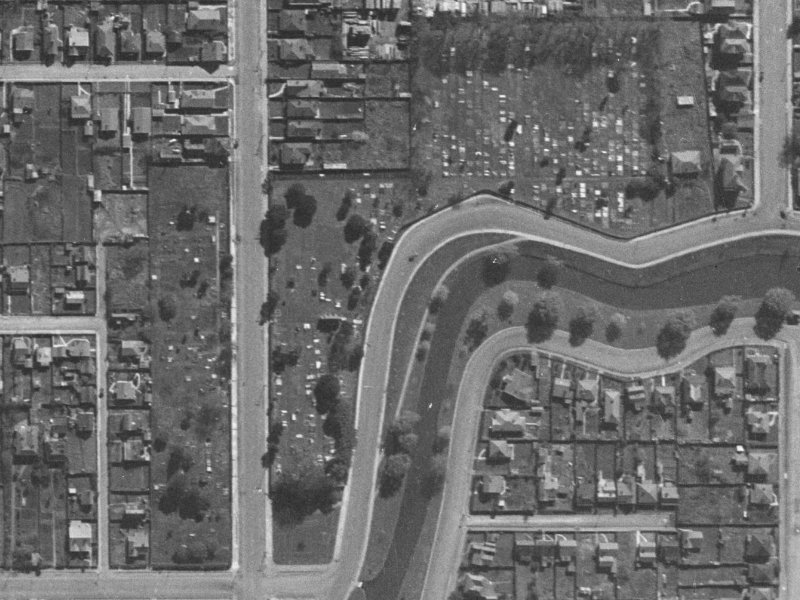 351-361 Cambridge Terrace from the air, 1940-1944