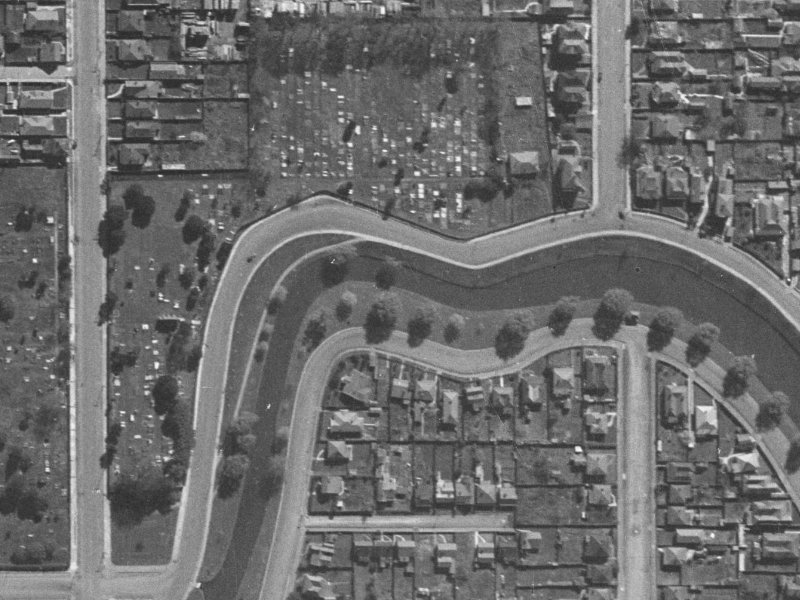 382 Oxford Terrace from the air, 1940-1944