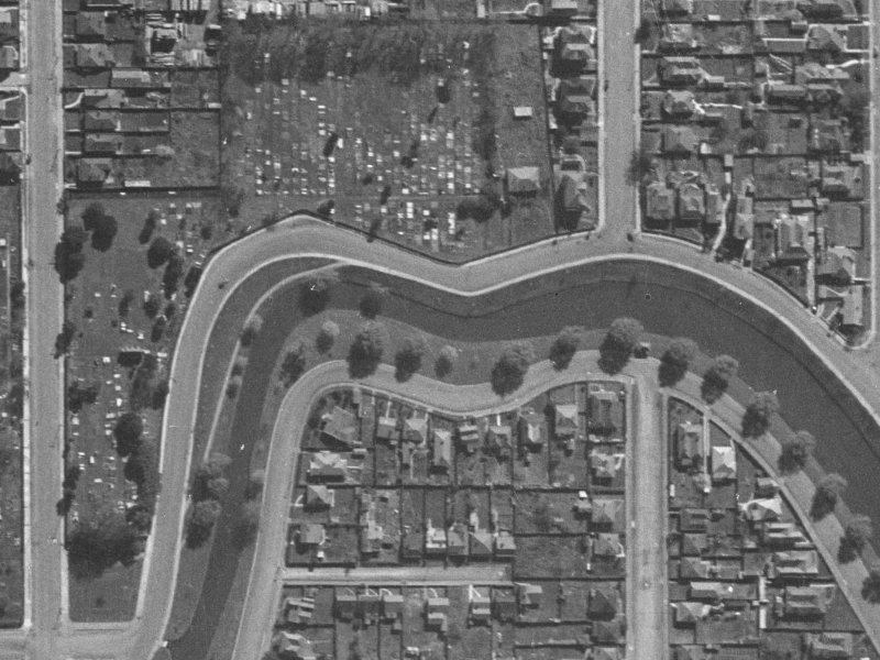 388 Oxford Terrace from the air, 1940-1944