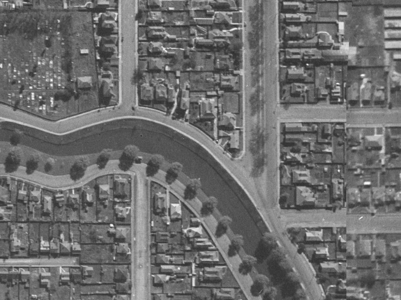 381 Cambridge Terrace from the air, 1940-1944