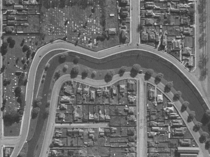 395 Oxford Terrace from the air, 1940-1944