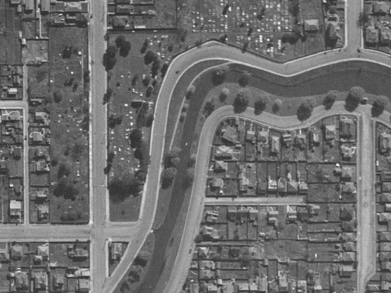 370 Oxford Terrace from the air, 1940-1944