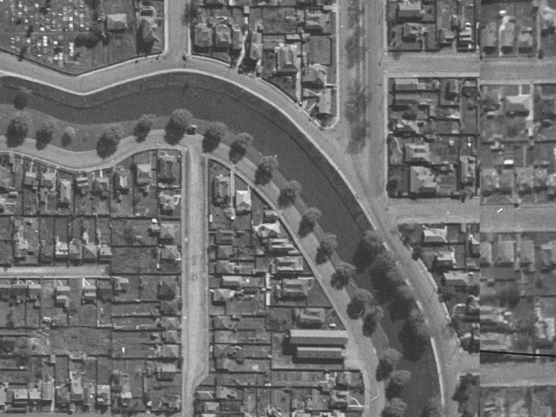 422 Oxford Terrace from the air, 1940-1944