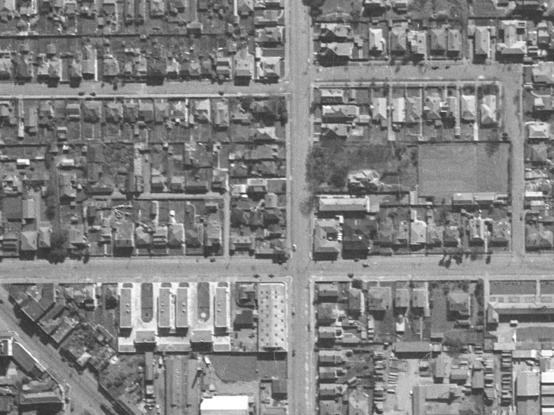 381 Durham Street North from the air, 1940-1944