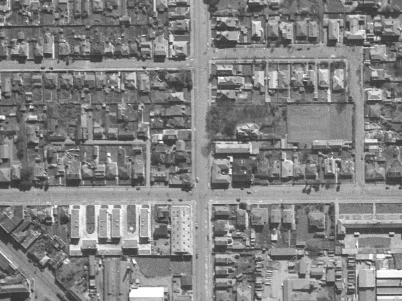 354-360 Durham Street North from the air, 1940-1944