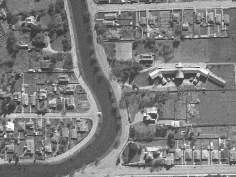 154 River Road from the air, 1940-1944
