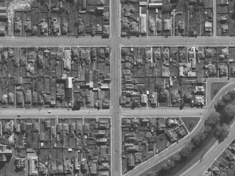 340 Madras Street from the air, 1940-1944