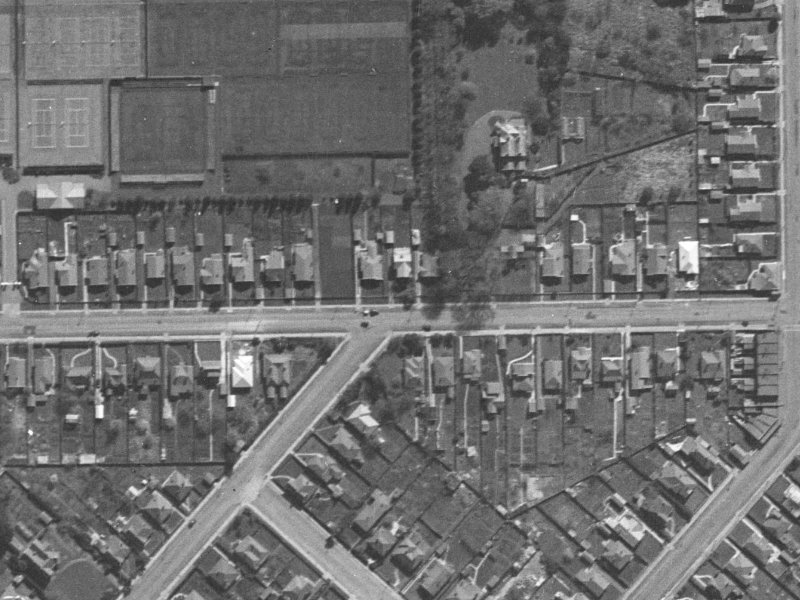 149-151 Woodham Road from the air, 1940-1944