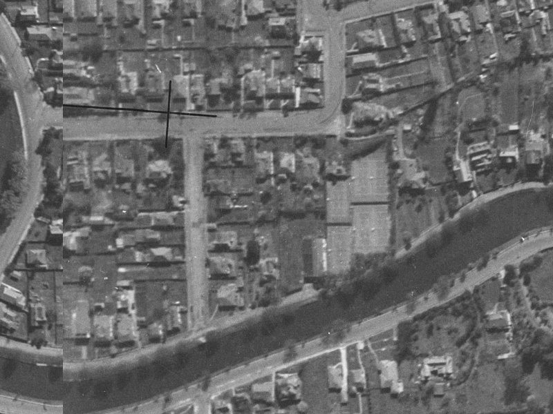36E Harvey Terrace from the air, 1940-1944
