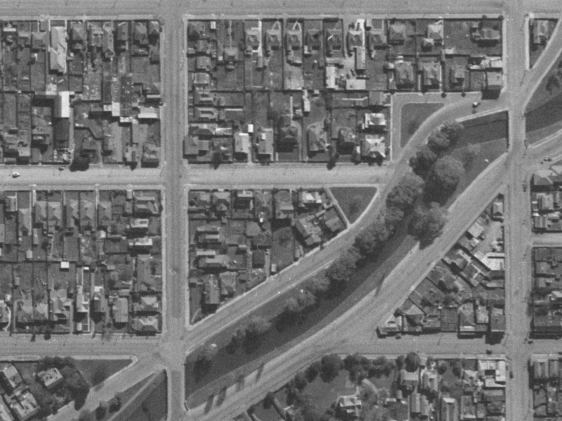 222B Peterborough Street from the air, 1940-1944