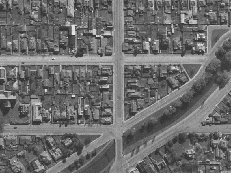 313 Madras Street from the air, 1940-1944