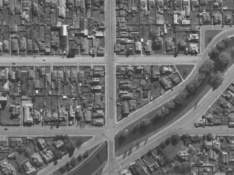 324 Madras Street from the air, 1940-1944