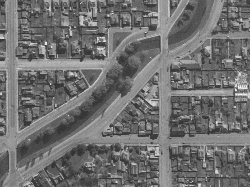320 Oxford Terrace from the air, 1940-1944