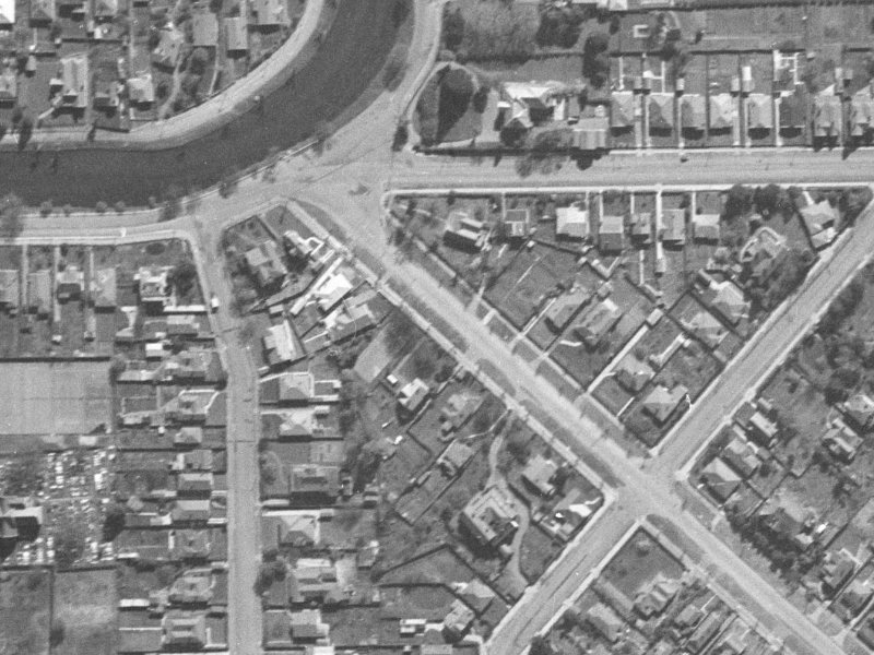 22 Linwood Avenue from the air, 1940-1944