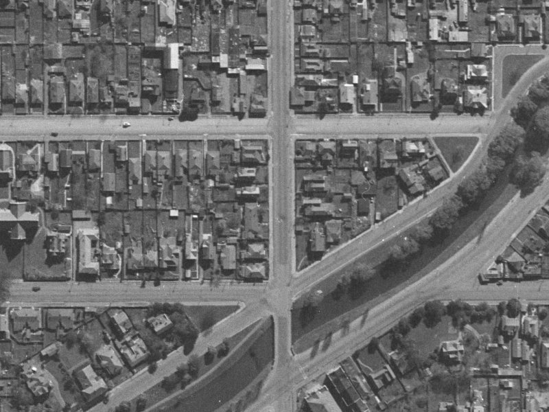 307 Madras Street from the air, 1940-1944