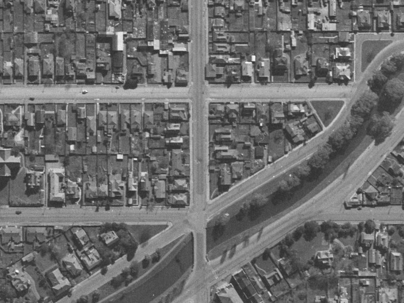 320 Madras Street from the air, 1940-1944