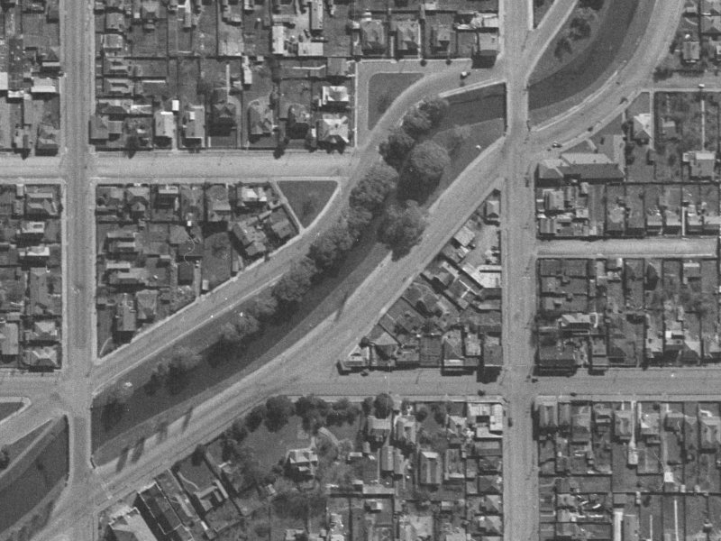 316 Oxford Terrace from the air, 1940-1944