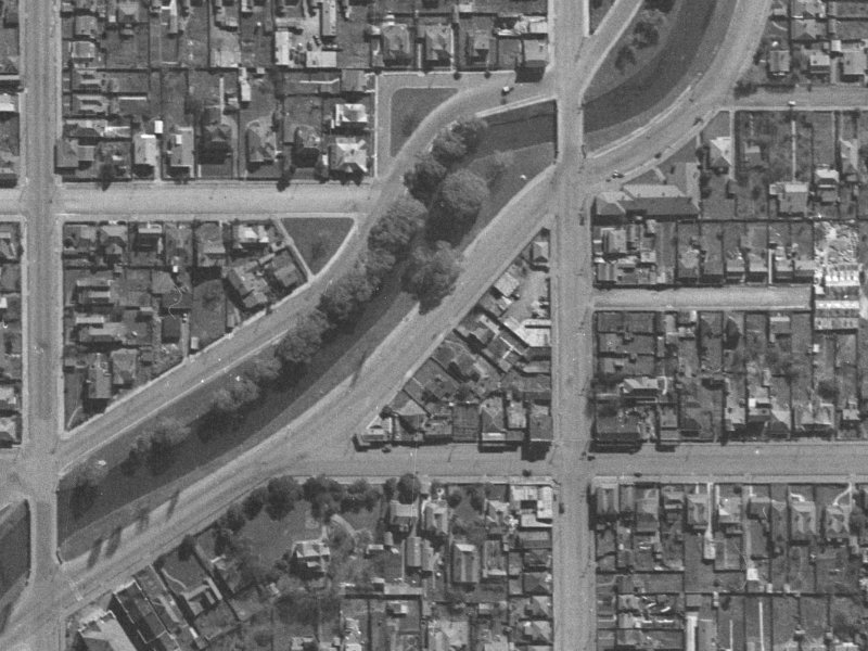 320B Oxford Terrace from the air, 1940-1944