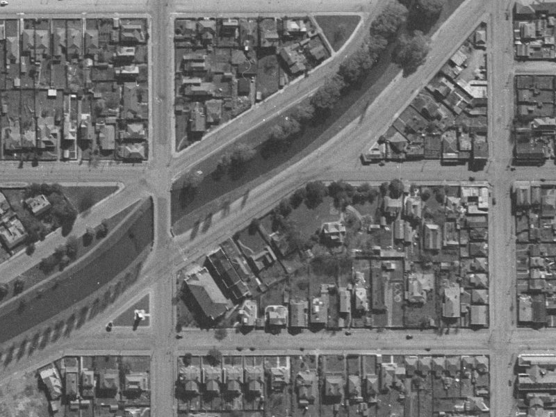 200C Kilmore Street from the air, 1940-1944