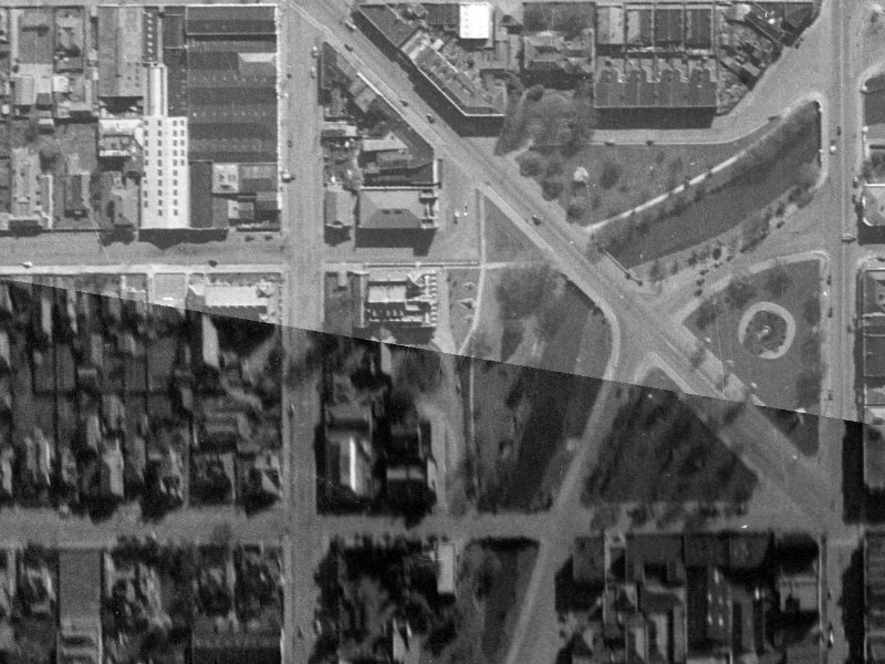 282C Durham Street North from the air, 1940-1944