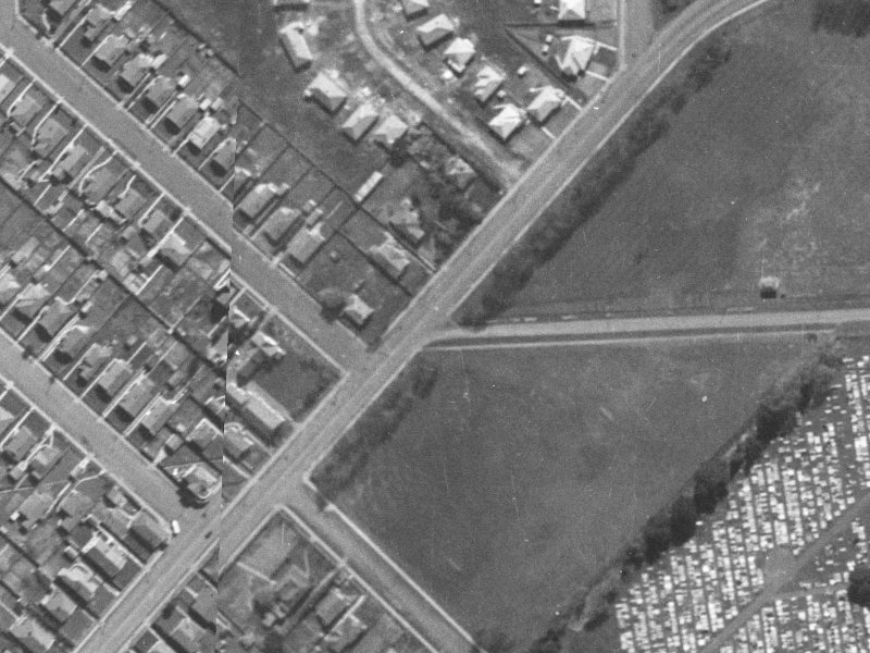 143-151 Buckleys Road from the air, 1940-1944