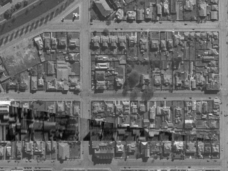 211 Armagh Street from the air, 1940-1944