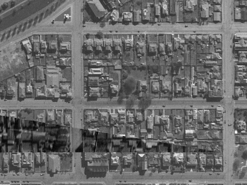 217 Armagh Street from the air, 1940-1944