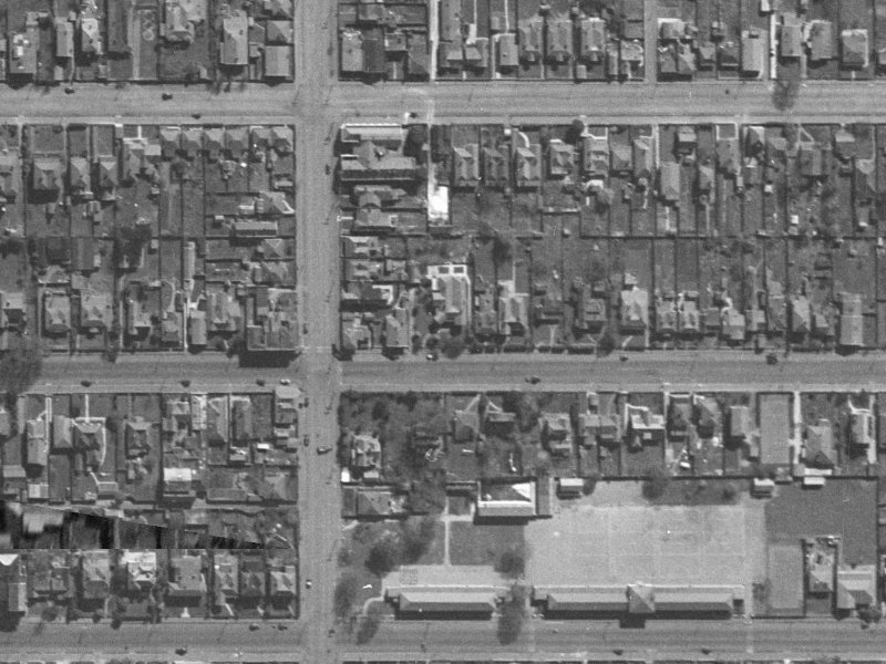 257 Armagh Street from the air, 1940-1944