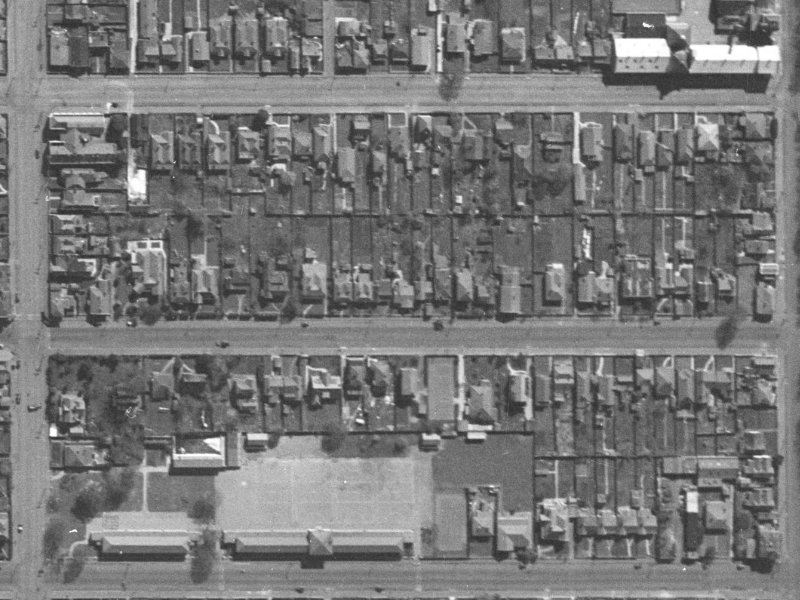 285 Armagh Street from the air, 1940-1944