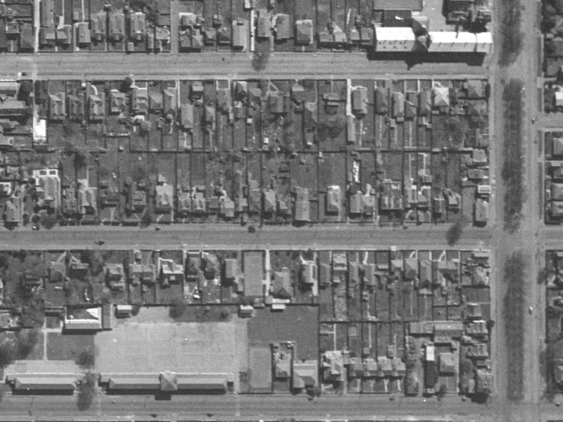 293 Armagh Street from the air, 1940-1944