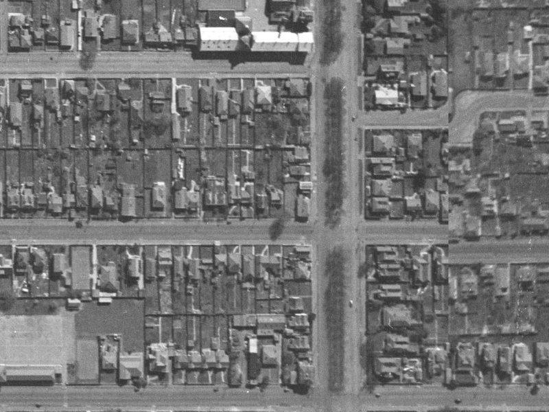 317 Armagh Street from the air, 1940-1944