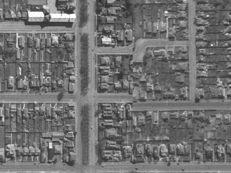 329 Armagh Street from the air, 1940-1944