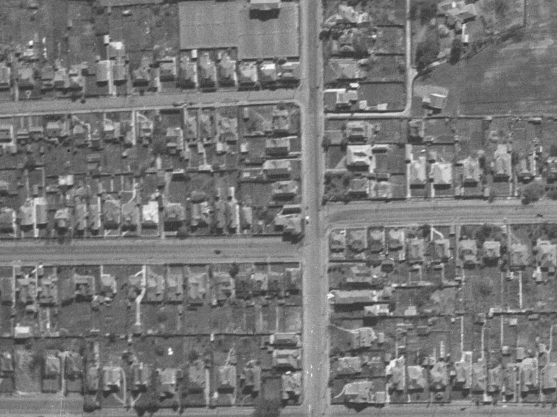 411B Armagh Street from the air, 1940-1944
