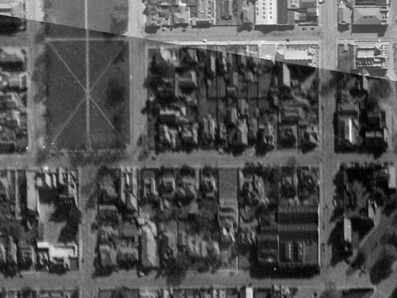 53B Armagh Street from the air, 1940-1944