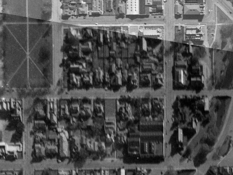 63 Armagh Street from the air, 1940-1944