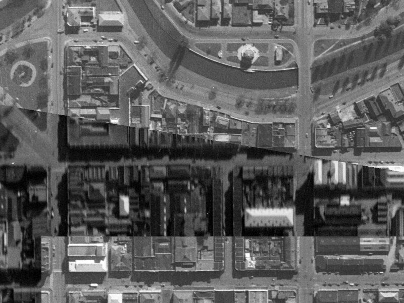 129 Armagh Street from the air, 1940-1944