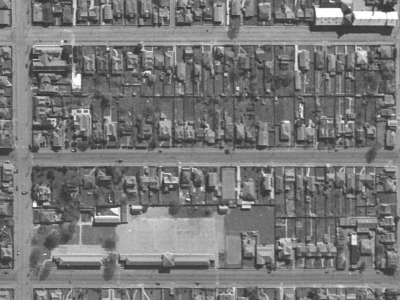 283 Armagh Street from the air, 1940-1944