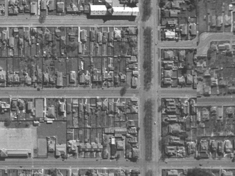 315 Armagh Street from the air, 1940-1944