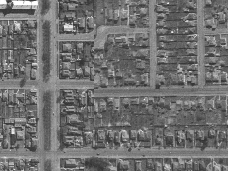 378 Armagh Street from the air, 1940-1944